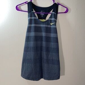 Nike Tank Top Sleeveless Dri-Fit Workout Racerback Back Striped Ombre Ventilated